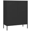 vidaXL Chest of Drawers Black Steel Medium Adjustable Feet