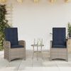 vidaXL Reclining Garden Chair Gray, Navy Blue