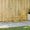 vidaXL Bistro Set Natural Bamboo Bamboo 3 Piece Set Foldable