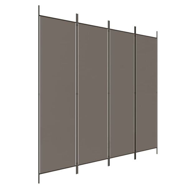 vidaXL 4-Panel Room Divider Anthracite 78.7"x86.6" Fabric