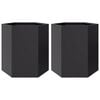 vidaXL Garden Planter Set of 2 Black Steel Medium Durable