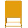 vidaXL Bedside Cabinet Set of 2 Mustard Yellow Steel Medium Storage