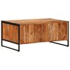 vidaXL Coffee Table Natural wood color Solid acacia wood with an iron frame