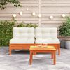 vidaXL Garden Sofa Wax brown and cream Solid pine wood and Oxford fabric