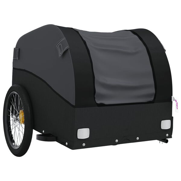 vidaXL Bike Trailer Black 99.2 lb Iron