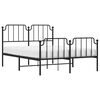 vidaXL Bed Frame Black Steel 59 x 79 in Bed Frame Rectangular