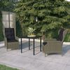 vidaXL Garden Dining Set Brown Powder-coated steel 3 piece set