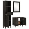 vidaXL Bathroom Cabinet Set Black Solid mango wood Medium