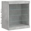 vidaXL Sideboard Concrete grey Engineered wood, glass Large Sideboard