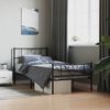 vidaXL Bed Frame Black Powder-Coated Steel Small Single Bed Frame