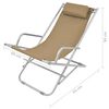 vidaXL Sun Lounger Set of 2 Taupe Powder-coated steel frame, PVC seat