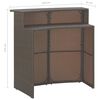 vidaXL Garden Bar Set Brown, Cream White PE rattan, Powder-Coated Steel