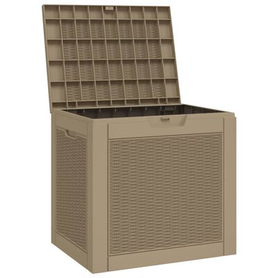 vidaXL Patio Storage Box Light Brown 21.9"x16.9"x20.9" Polypropylene