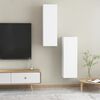 vidaXL TV Cabinet Set of 2 White Engineered wood Medium Wall mounting