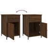 vidaXL Bedside Cabinet Set of 2 Brown Oak Engineered Wood, Iron Medium