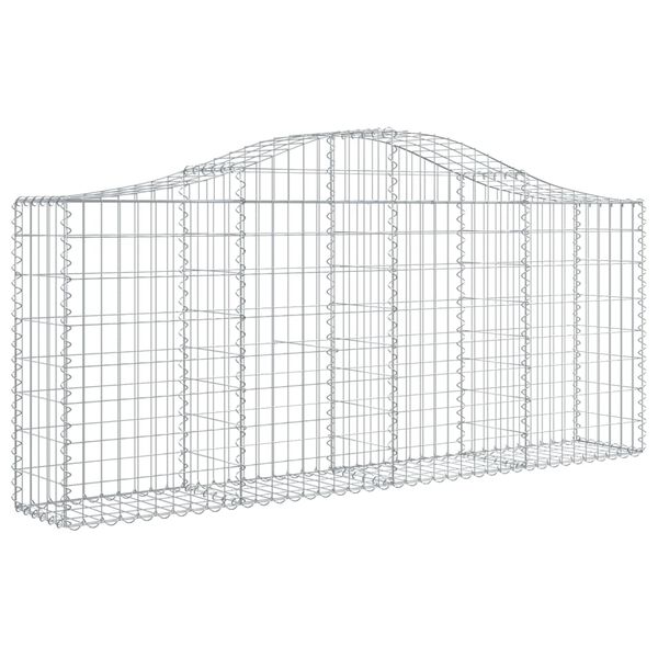 vidaXL Gabion Basket Set of 7 Silver Galvanized iron Large