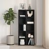 vidaXL CD Cabinet Set of 2 Black Oak Engineered Wood Tall and Narrow