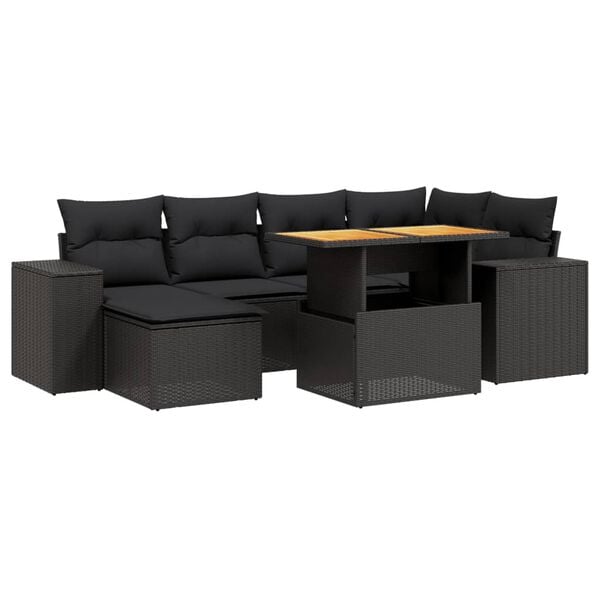 vidaXL Garden Sofa Set Black