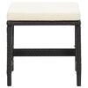 vidaXL Garden Stool Black and Cream White PE Rattan and Powder-Coated Steel