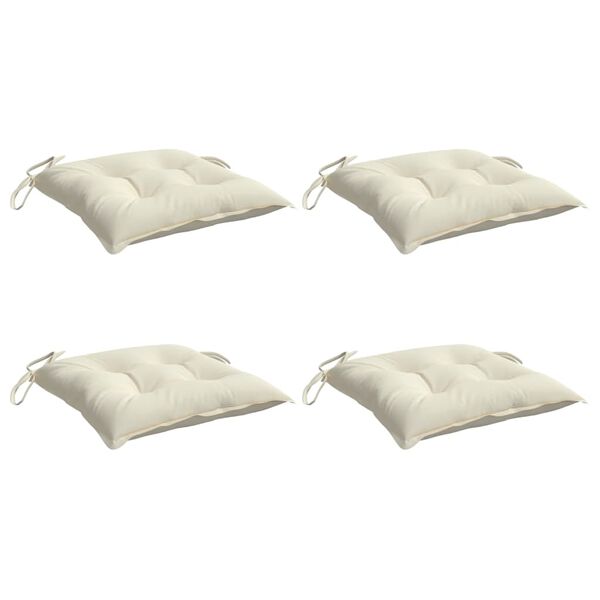 vidaXL Chair Cushion Set of 4 Cream White Oxford Fabric Medium