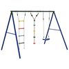 vidaXL Outdoor Swing Set Multicolour Painted Steel, PE (polyethylene)