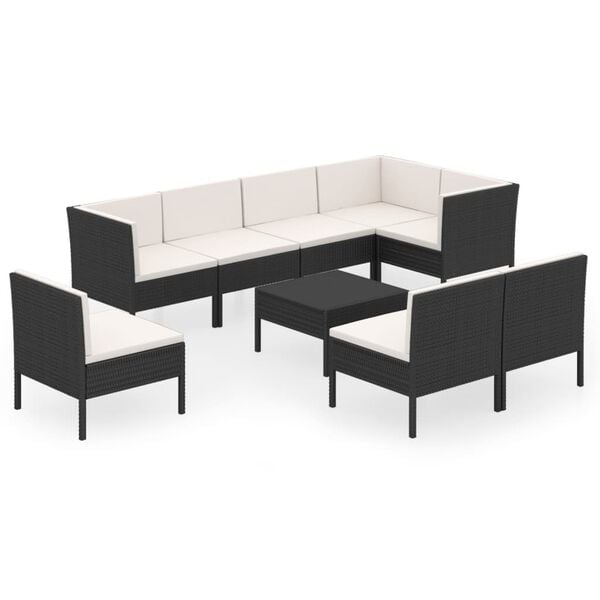 vidaXL Garden Lounge Set Black