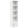 vidaXL Bookcase White Engineered wood Medium Bookcase Rectangular