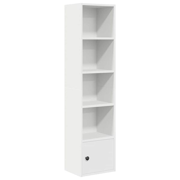 vidaXL Bookcase White Engineered wood Medium Bookcase Rectangular