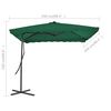 vidaXL Garden Parasol Green Polyester, Steel Large