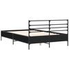 vidaXL Bed Frame Black Engineered wood and metal Double Modern