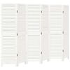 vidaXL Room Divider 6 Panels White Solid Wood Paulownia