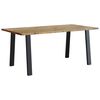vidaXL Dining Table Natural brown top, black legs