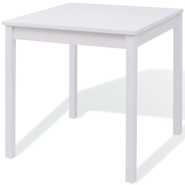 vidaXL Dining Table And Chair White Pinewood Small Durable