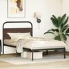vidaXL Bed Frame Brown oak Steel, Engineered wood Single Bed Frame