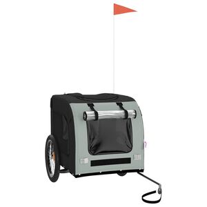 vidaXL Pet Bike Trailer Grey and Black Oxford fabric, Iron, PVC Small