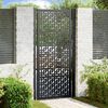 vidaXL Garden Gate Black 39.4x78.7" Steel Cross  Design