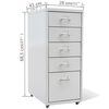 vidaXL Drawer Unit Grey Steel Medium Filing Cabinet Rectangular