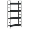 vidaXL Shelf Cabinet Black Engineered Wood, Steel Medium Shelf Cabinet