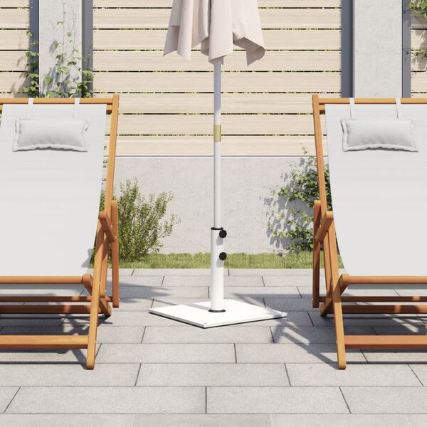 vidaXL Parasol Base White Steel base Medium Adjustable Armrests