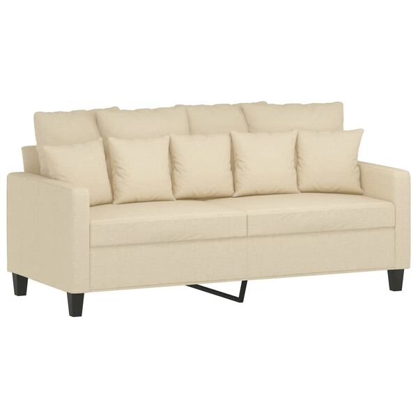 vidaXL 2-seater Sofa Cream Fabric (100% polyester), Metal, Textilene