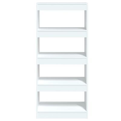 vidaXL Book Cabinet/Room Divider High Gloss White 23.6"x11.8"x53.1" Engineered Wood