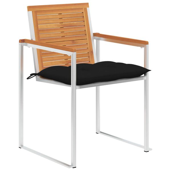 vidaXL Patio Chairs 4 pcs with Cushions Solid Acacia Wood