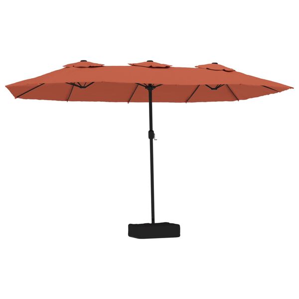 vidaXL Garden Parasol Terracotta, dark grey Polyester, Powder-Coated Iron