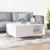 vidaXL Coffee Table High gloss white Engineered wood, Solid eucalyptus wood