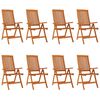 vidaXL Garden Chair Set of 8 Natural wood Solid eucalyptus wood Standard