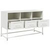 vidaXL Tv Cabinet White Steel Medium Tv Cabinet Rectangular