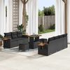 vidaXL Garden Sofa Set with Cushion 10 pcs Black