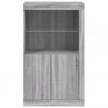 vidaXL Side Cabinet Grey Sonoma Engineered Wood, Glass Medium