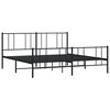 vidaXL Bed Frame Black Powder-coated steel King Bed Frame Rectangular