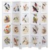 vidaXL 5-Panel Room Divider White 68.9"x65" Bird